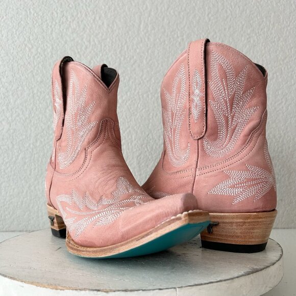 Lane LEXINGTON Womens Cowboy Bootie 8 Pink Western Cowgirl Short Ankle Boots - Picture 11 of 11